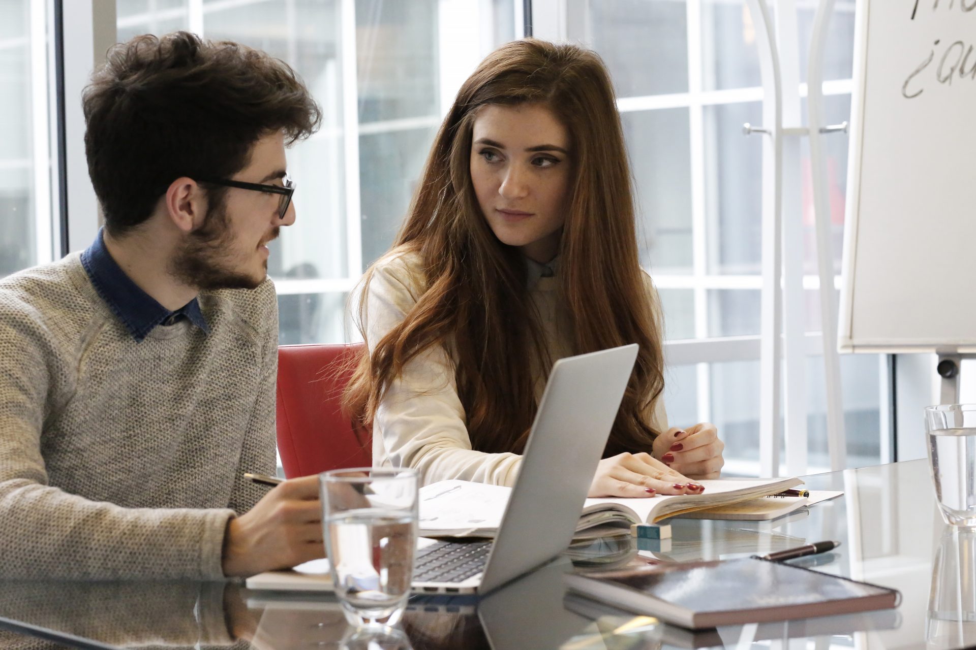 two people learning