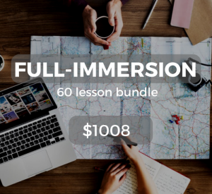 Full-immersion 60 lesson bundle $1008