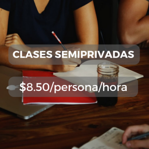Clases semiprivadas $8.50/persona/hora