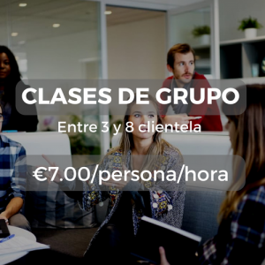 Clases de grupo Entre 3 y 8 clientela €7.00/persona/hora
