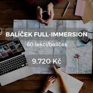 Balíček full-immersion 60 lekcí/balíček 9.720 Kč